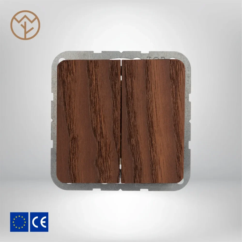 Wemel Wood - Thermohout Schakelaar 2-voudig - Natuurlijk bruin Wemel Wood - Thermohout Schakelaar 2-voudig - Natuurlijk bruin